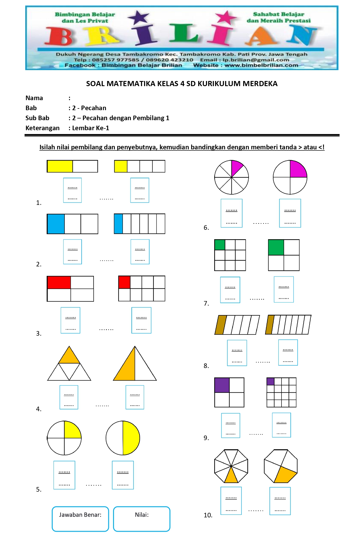 10 Rahasia Cepat Kuasai Contoh Soal dan Jawaban Matematika Tentang Pecahan Kelas 4 SD