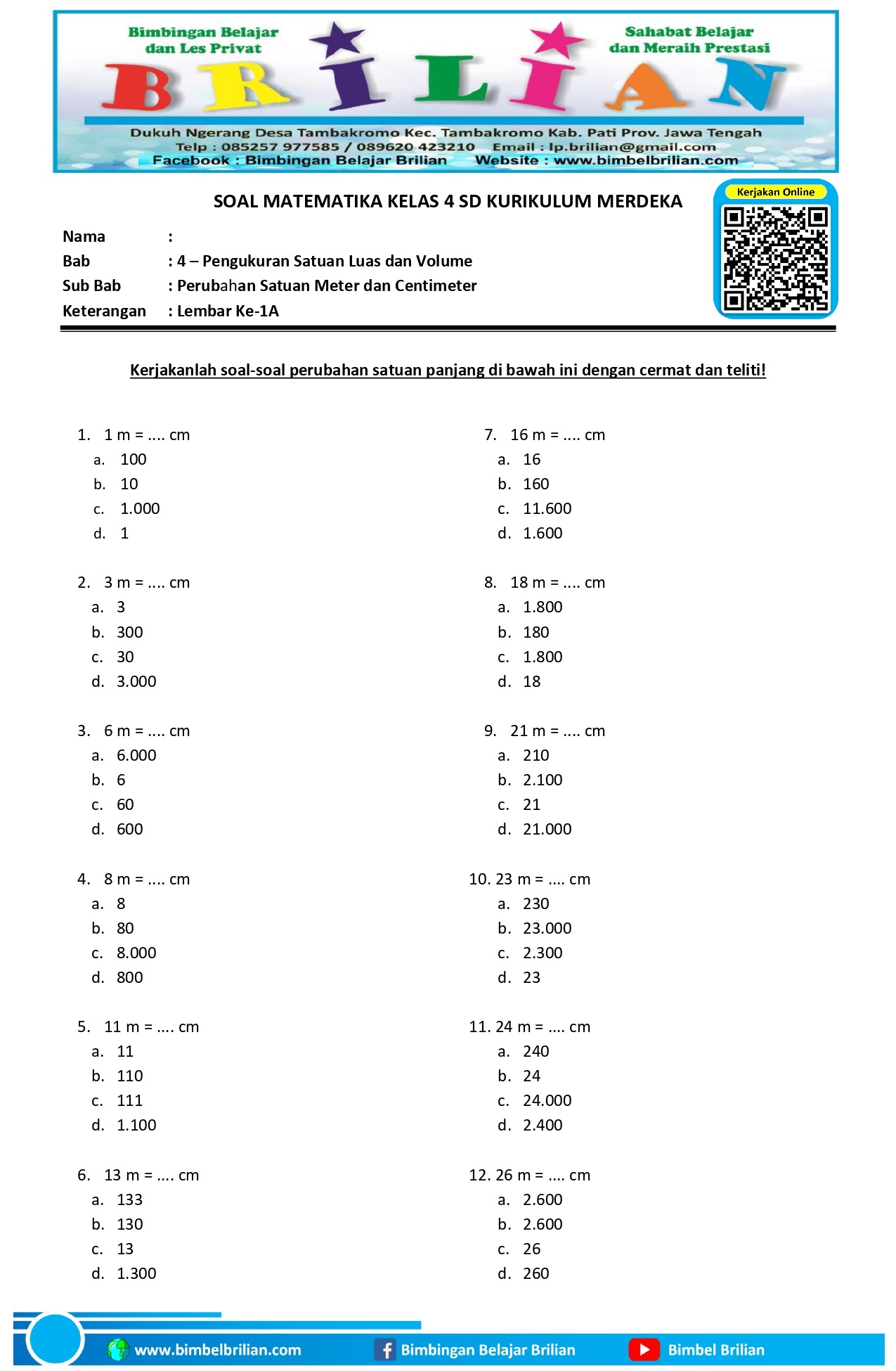 Asah Kemampuan Matematismu Kumpulan Contoh Soal Pilihan Ganda